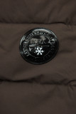 Schokoladenbraune Damen-Winterjacke mit Kapuze STORM