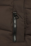Schokoladenbraune Damen-Winterjacke mit Kapuze STORM