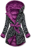 Wattierte Steppjacke mit Wendemöglichkeit lila/schwarz