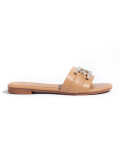 Damen beige Sandalen mit eleganter Schnalle