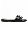 Elegante schwarze Sandalen mit Schnalle