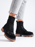 Schwarze Wildleder Stiefeletten Vinceza