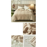 Weiche Plüschdecke XXL 180x220 Beige