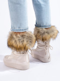 Damencreme Schneestiefel mit Fell Shelovet