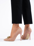 Rosa Wildleder-Pumps mit Kette von Vinceza