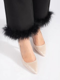 Helle beige Pumps mit Absatz