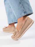 Beige Damen Mokassins