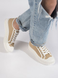 Beige Damen Sneakers auf Plattform