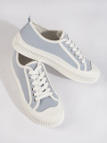 Helleblaue Damen Sneakers mit Plateau