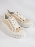 Beige Damen Sneakers auf Plattform