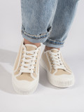 Beige Damen Sneakers auf Plattform