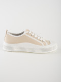 Beige Damen Sneakers auf Plattform
