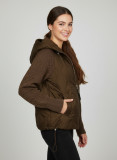 Damen-Übergangsjacke mit Strickärmeln Braun