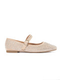 Beige Damen Ballerinas mit Nieten