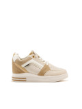 Damen Beige Sneakers mit verstecktem Keil