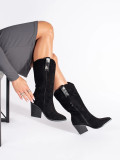 Schwarze Wildleder Stiefeletten