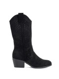Schwarze durchbrochene Stiefeletten