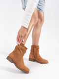 Damen braune Stiefeletten im Cowboy-Stil