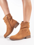 Damen braune Stiefeletten im Cowboy-Stil