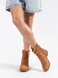Damen braune Stiefeletten im Cowboy-Stil