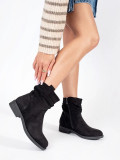 Schwarze Wildleder Stiefeletten