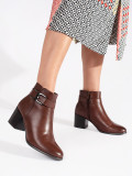 Braune Ankle Boots Sergio Leone mit Absatz
