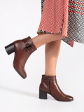Braune Ankle Boots Sergio Leone mit Absatz