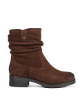 Braune Leder Stiefeletten mit gerafftem Schaft von Sergio Leone