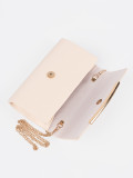 Helle beige Clutch mit Kette
