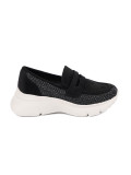 Schwarze Halbschuhe mit dicker Sohle