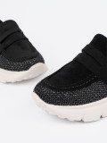 Schwarze Halbschuhe mit dicker Sohle