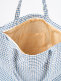 Blaue kariert Strandtasche