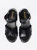 Schwarze Sandalen mit hoher Plattform