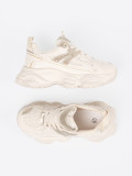 Hellebeige Sneakers mit dicker Sohle