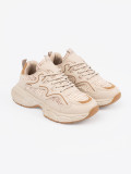 Helle beige Damen Sneakers auf Plattform