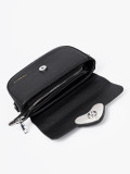 Elegante schwarze Handtasche mit dekorativem Verschluss