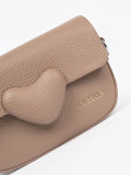 Beige Herz-Handtasche