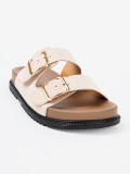 Stilvolle beige Sandalen mit Wildleder-Optik