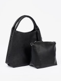 Elegante schwarze Handtasche mit Kosmetiktäschchen