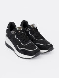 Schwarze Damen Sneakers mit Keilabsatz