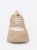Beige Sneakers mit dekorativem goldenen Herzen