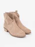 Beige Wildleder Stiefeletten