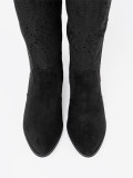 Schwarze durchbrochene Stiefel im Cowboy-Stil