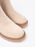 Moderne hellbeige Stiefeletten mit einfachem Design