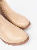 Bequeme beige Stiefeletten mit Raffung