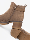 Stylische beige Stiefeletten mit bequemem Absatz