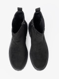 Klassische schwarze Stiefeletten mit dicker Sohle