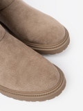 Beige Wildleder Stiefeletten mit dekorativen Schnallen