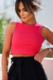 Rosa Crop Top mit breiten Trägern