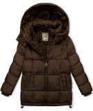 Winterjacke mit gemustertem Futter Schokoladenbraun